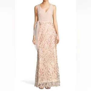 Adrianna Papell Women's Petal Embellished Tulle Gown, Size 18 - Pink